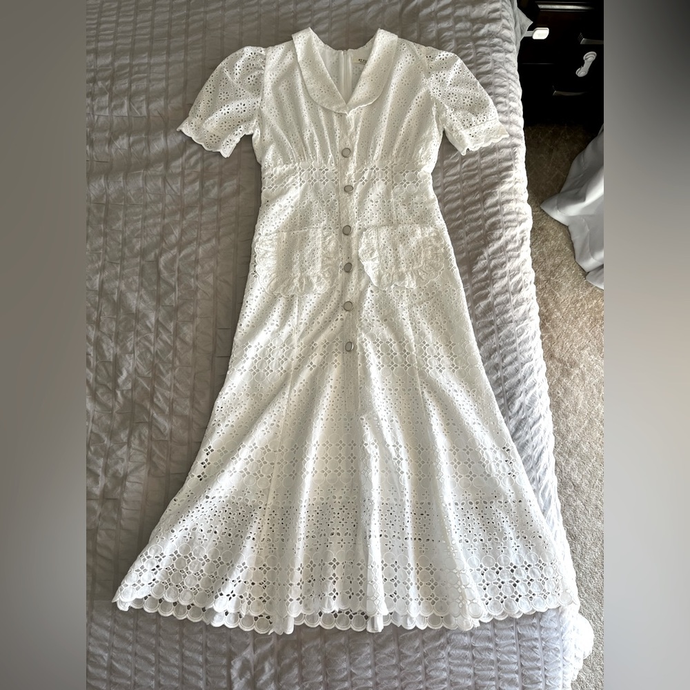 (NWOT) White Eyelet Embroidery Dress